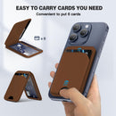 QYQBOON Mag-Safe Wallet for iPhone - Lightweight Magnetic Phone Wallet Stand With Adjustable Leather Card Holder for iPhone 17/16/15/14/13/12 Series, Not for Mini (Brown) photo 2