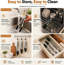 Kitchen Tongs Set, 3 Pack(7+9+12") Cooking Tongs with Locking Mechanism, Stainless Steel Body Food Tongs with… — 7
