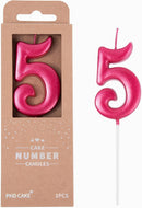 PHD CAKE 2.76 Inch Elegant Red 5 Number Birthday Candles, Red Number Candles, Cake Number Candles, Party Celebration — 1