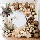 12inch Brown and Gold Balloons with Light Sand White Confetti Balloons | Brown Nude — 6