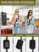 Tiostep Clip and Go Strap for Phone with Wallet Crossbody Phone Lanyard Adjustable and Detachable RFID Wristlet Wallet with ID Window and Zippered, Black photo 3