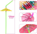 Paxcoo 100pcs Umbrella Straws - Hawaiian Luau Party Straws for Drinks Decorations (Assorted Colors) | 100 Multicolors — 4