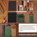 WUTA Leather Craft Tools Kit, Complete Leather Working Supplies with Cutting Knife, Edge Beveler, Stitching Kit, Thonging Knife, and DIY Patterns, Storage Roll for Beginners & Professionals (74pc set) — 4