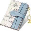 Wallets for Women- RFID Blocking- Soft PU Leather Bifold Coin Zipper Pocket Purse-Small flower wallet Credit Card Holder with ID Window (Green)