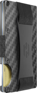 Hayvenhurst Wallet for Men - Slim RFID Blocking Metal Wallet with Money Clip, Minimalist Front Pocket Credit Card Holder, Small Mens Wallet (Carbon Fiber)