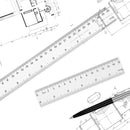 Unjoo Clear Plastic Ruler 6 Inch+12 Inch Straight Ruler, for School, Office | 6inx12in/2pcs | 6inx12in — 4