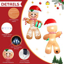 Christmas Inflatable Gingerbread Man, Blow Up Holiday Party Decor with Build-in LED Lights, Waterproof Inflatable Christmas Decorations for Outdoor Roof Yard Lawn Garden Indoor (Brown, 8FT) — 2