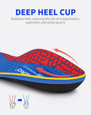 WalkHero Plantar Fasciitis Pain Relief Insoles, High Arch Support Inserts - Deep Blue Red — 5