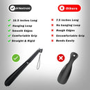 Nextnoid Long Handle Shoe Horn | 16.5" Black-F 2-Pack — 2