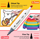 Reaeon Alcohol Art Markers, 80 Colors Fine & Chisel Dual Tip Marker Set, Permanent Art Markers for Adults Sketching Painting Drawing and Coloring(White Barrel) | 80-color — 2