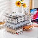 Paper Organizer Letter Tray, 4-Pack Acrylic File Organizer, Clear — 2