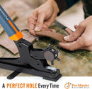 Pro-Master Desktop Leather Hole Puncher - Belt Hole Puncher for Leather with Tabletop Base - One Hand Use, Heavy Duty Carbon Steel, 6 Rotary Sizes 2-4.5mm for Watch Band, Shoes, Bag Strap & Crafts — 7