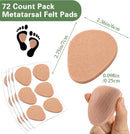 72 Pack Metatarsal Foot Pads Ball of Foot Cushions, Adhesive Soft Felt Forefoot Support Pads (0.25 Inch Thick) for Women & Men, Pain Relief for Metatarsalgia, Morton's Neuroma 2