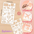 36Pcs Journal Stencils, Planner Stencils for Journaling Scrapbook Notebook | White — 6