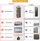 5-Shelf Hanging Closet Organizer and Storage with Side Pockets, Collapsible Closet Hanging Shelves for Storage, Grey — 7
