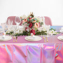 4 Pack Iridescent Pink Plastic Tablecloths, FunnyPars Shiny Disposable Laser Rectangle Table Covers, Holographic Foil Tablecloth Iridescent Party Decorations for Kpop Birthday Wedding Xmas, 54x108Inch — 6