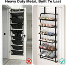 BUKFEN 6-Tier Adjustable Metal Shoe Rack, Over Door & Wall Mount Organizer — 5