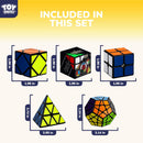 STEAM Life Speed Cube Set 5 Pack Magic Cube | Includes Speed Cubes 3x3, 2x2 Speed Cube, Pyramid Cube, Megaminx Cube Puzzle Cube Bundle for Kids & Adults — 3