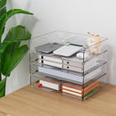 Paper Organizer Letter Tray, 4-Pack Acrylic File Organizer, Clear — 5