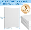 ESRICH Stretched Canvas for Painting, 8 Pack 9x12 Inch Canvas Value Pack,Primed Acid-Free Cotton Blank Canvases, Painting Canvas for Oil & Acrylic Paint. | 9X12IN 8 Packs — 2
