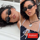 Breaksun Retro Oval Sunglasses for Women Men Fashion Small Oval Sunglasses 90s Vintage Shades | 3 Pack (Black/Grey+ G15+ Brown/Brown) | 54 Millimeters — 2