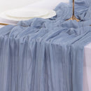 Cheesecloth Table Runner Fall Boho Wedding Birthday Party Home Decor | Dusty Blue | 10ft X 1pc — 6