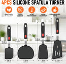 4Pcs Silicone Spatula Turner Set, Heat Resistant Silicone Spatula for Nonstick Cookware, BPA Free Kitchen Spatula… — 2