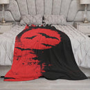 LIZALIG Retro Striped Halloween Fleece Throw Blanket, Purple Black Stripe Bat Star Speckled Decor Throw for Sofa Bed Holiday Party | Sj-yh879 | 30"×50" — 5