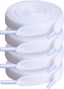 Teskyer Shoe Laces for Sneakers, 4 Pairs Flat Shoelaces | White — 1
