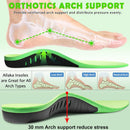 Ailaka Kids Orthotic Arch Support Shoe Insoles, Plantar Fasciitis Cushioning Athletic Inserts for Flatfoot Pain Relief Running Walking - Green — 2
