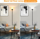 Coucrek Floor Lamp, LED Standing Lamps with White Plastic Shade, Black Modern Torchiere Floor Lamp, Tall Lamps for… — 2