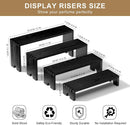 2 Set Black Wooden Tiered Riser Display Stands for Vendor Events,Stackable Wood Cupcake Stand,Farmhouse Decor Wood Dessert Table Display Set,Vendor Booth Display Items,Food Display Risers for Party | 2 PACK — 8