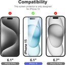 NEW'C for iPhone 15 Screen Protector + Camera Lens Protector photo 2