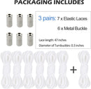ZHENTOR Elastic Shoe Laces, Elastic No Tie Shoelaces for Sneakers, One Size Fits All Adults and Kids Shoes | White 03W | 3 Pairs — 2