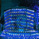 weillsnow 198 LED 9.8ft x 6.6ft Christmas Net Lights, Connectable 8 Lighting Twinkle Modes Mesh Lights for Christmas Outdoor Patio Garden Bush Fence Decorations (Blue & White) — 7