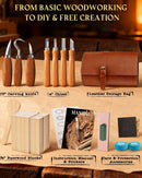 Wood Carving Kit Whittling Kit: Wood Carving Knife Tools with Leather Case | Brown(Lite Version) — 2