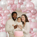 Blocesa Pearl Pink White Balloons Arch Kit Double Stuffed, Party Decor. — 7