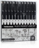 TWOHANDS Art Fineliner Ink Pens,Technical Drawing Pen, Set of 12, Black | 1 Count (Pack of 12) — 7