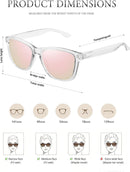 MEETSUN Polarized Sunglasses for Women Men Trendy Retro Square Shades | Black Lens + Brown Gradient Lens + Pink Mirrored | 54 Millimeters — 5