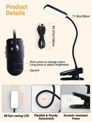 Clip on Light,9 Brightness+5 Color Rechargeable Lamp,48 LED Small Desk Lamp — 8