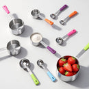 Bopei 10-Pcs Stainless Steel Measuring Cups & Spoons Set, Colorful Handles — 6