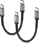 6 Inch USB C Charger Cord, 2 Pack Short USB C to C Cable Braided Fast Charging USBC Cable Compatible with iPhone 15 Samsung Galaxy S23 Ultra Google Pixel 1