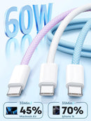 Senetem USB C to C Cable 10FT 3-Pack, 60W Fast Type C Charging Cord 2
