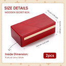 Zhanmai 2 Pack Wooden Secret Puzzle Box,Rectangle,Red — 2