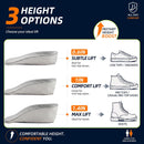 3 Pairs Height Increase Insoles for Men and Women - Comfort Height Booster Insoles with U-Shaped Heel Support - Breathable Steppers Insoles for Comfort and Confidence - 0.6IN & 1IN & 1.4IN - Gray — 2
