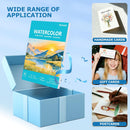 Pacocoast 9"x12" Cold Press Watercolor Paper Pad, 3Pack, Glue Bound, Teal | 9" x 12"(Pack of 3) — 7