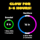 JOYIN 300 Pcs 8" Glow sticks Bulk Party Favors Pack, Neon Glow in the Dark Party Supplies, Light Up Necklaces and Bracelets with Connectors, Football, Birthday Decorations — 4