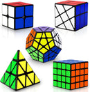 Speed Cube Set - 2x2, 4x4, Pyraminx, Pyramid, Megaminx, Fenghuolun Puzzle Cubes - Pack of 5 — 1