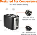 Amazon Basics 2 Slice Toaster, Extra Wide Slots for Bagels, 6 Browning…