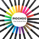 Piochoo Dual Brush Marker Pens for Adult Coloring Books,24pcs Markers | 24 Colors — 8
